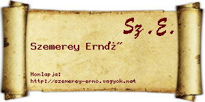 Szemerey Ernő névjegykártya
